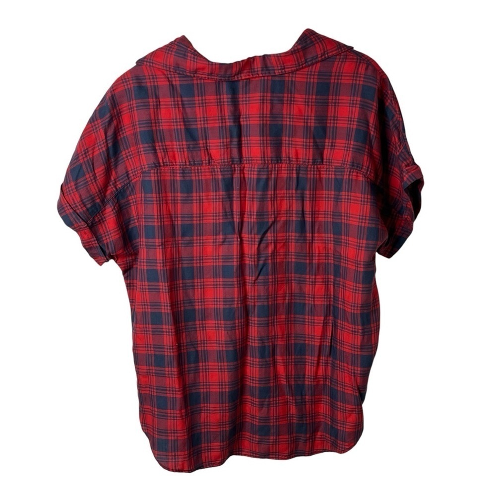 Grayson The Artist Short Sleeve Shirt Plaid Button Front Size 2 Red Blue - Picture 2 of 7